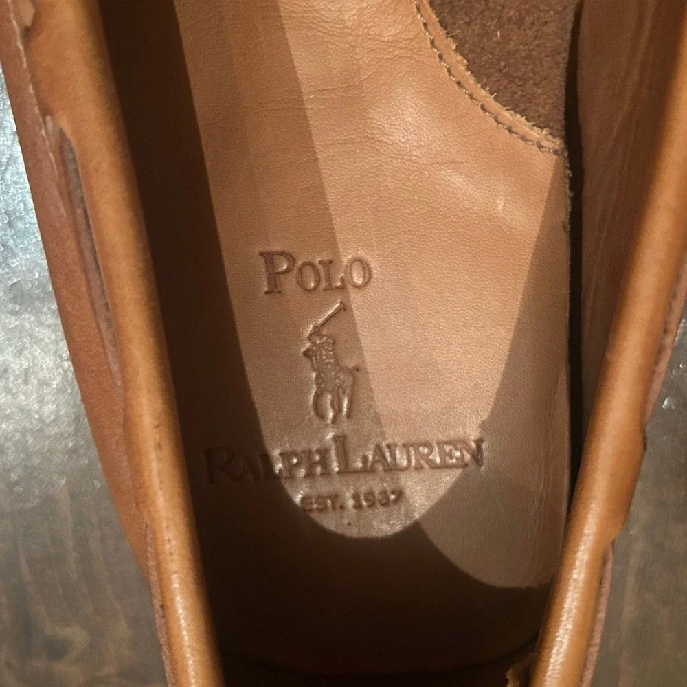Polo Ralph Lauren Driving Loafers Mens 10D Woven Leather Preppy Nautical Casual